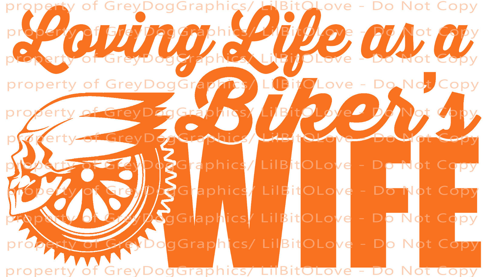 Loving Life as a Biker's Wife Vinyl Decal Sticker Motorcycle Skull Harley Hog