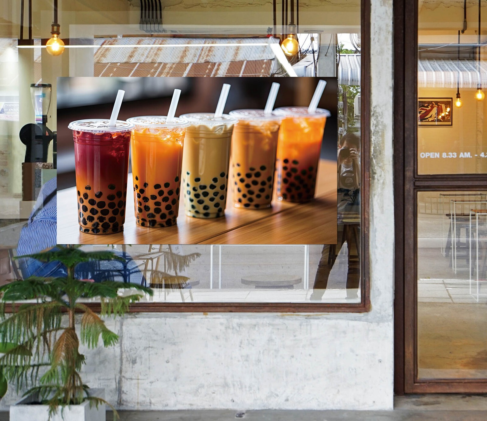 3D Pearl Tea K461 Bubble Tea Shop Window Stickers Vinyl Wallpaper Murals Kay