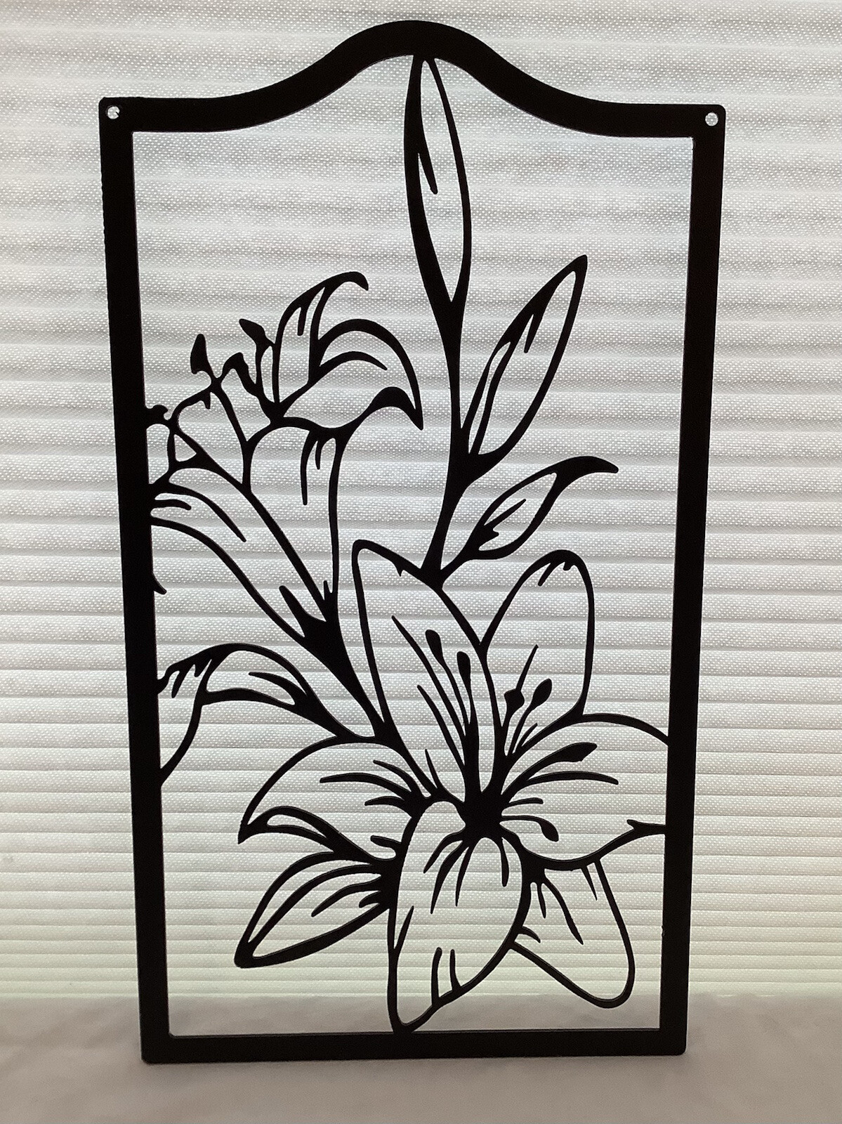 Lily, Steel Decor BLACK ~ 11 – 1/2 X 6 – 5/8~ New
