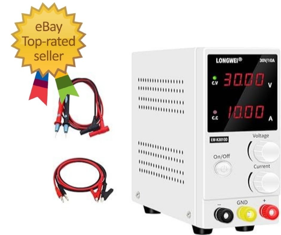 DC Power Supply Variable 30V 10A, 4-Digital LED Display, Precision … Fast Ship