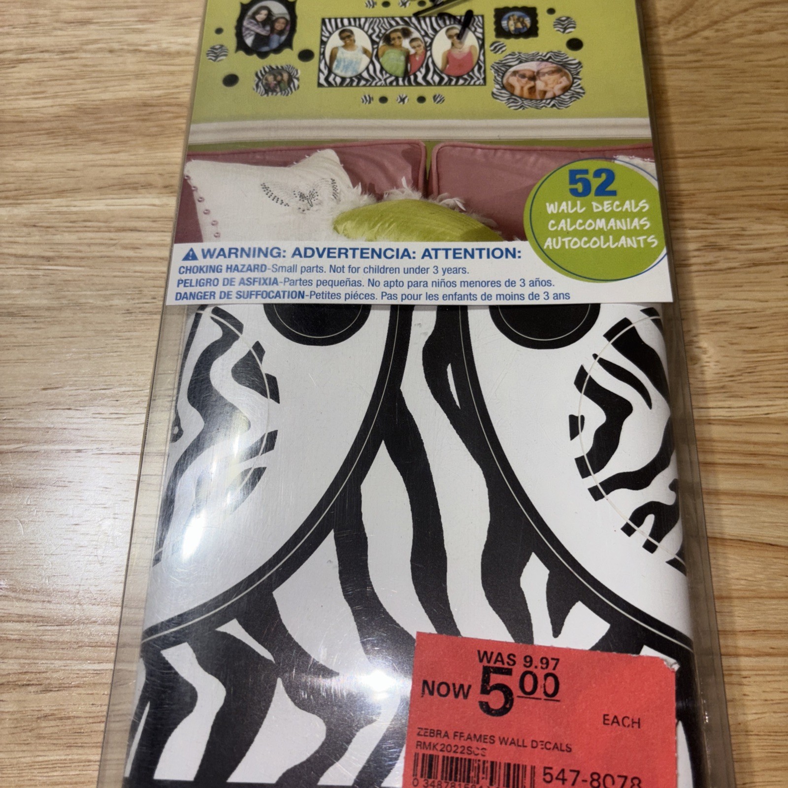 ZEBRA PRINT PHOTO PICTURE FRAMES wall sticker 52 decals black polka dots circles