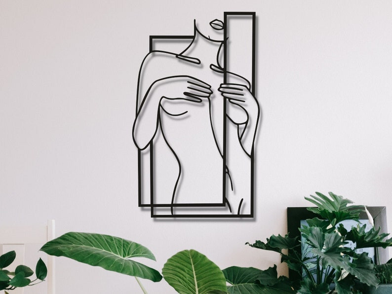 Line Woman Acrylic Wall Art, Line Wall Decor, Unique Home Decoration, Bathroom
