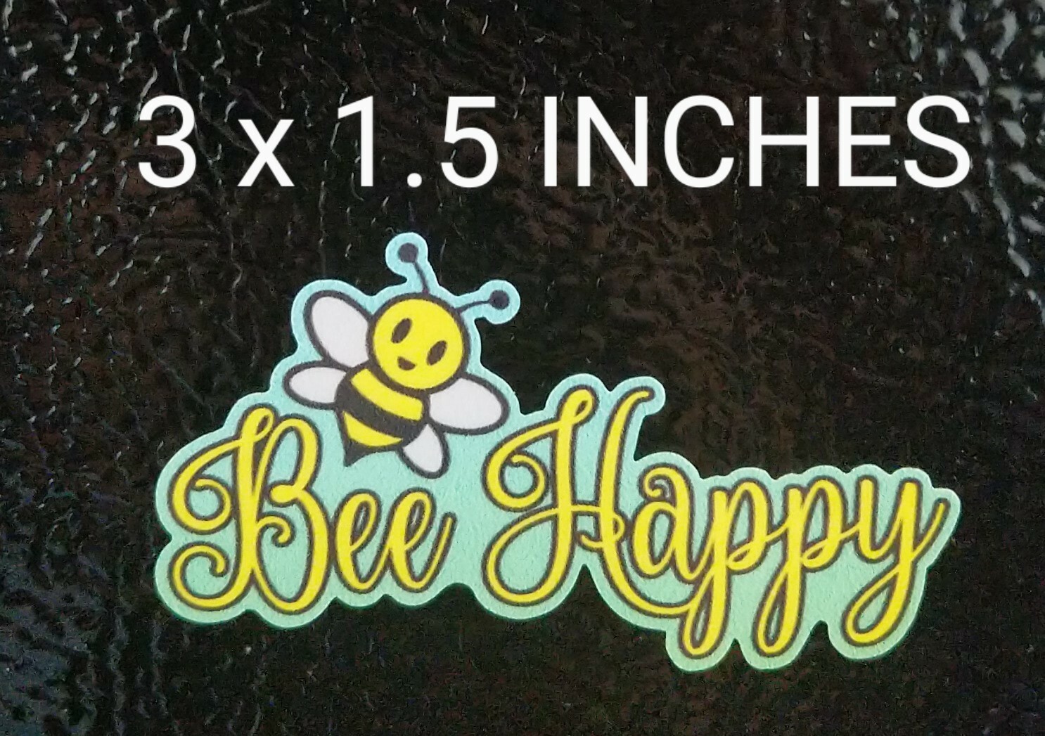 Bee Happy Sticker Printed Vinyl Decal 3×1.5" Spring Summer Bees Love Peace