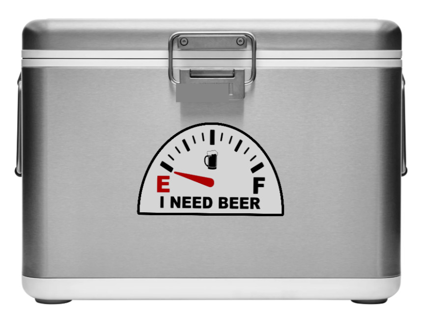Beer (I Need Beer) 4" Car Vinyl Decal Window Cooler Trailer Bar Golf Cart Laptop