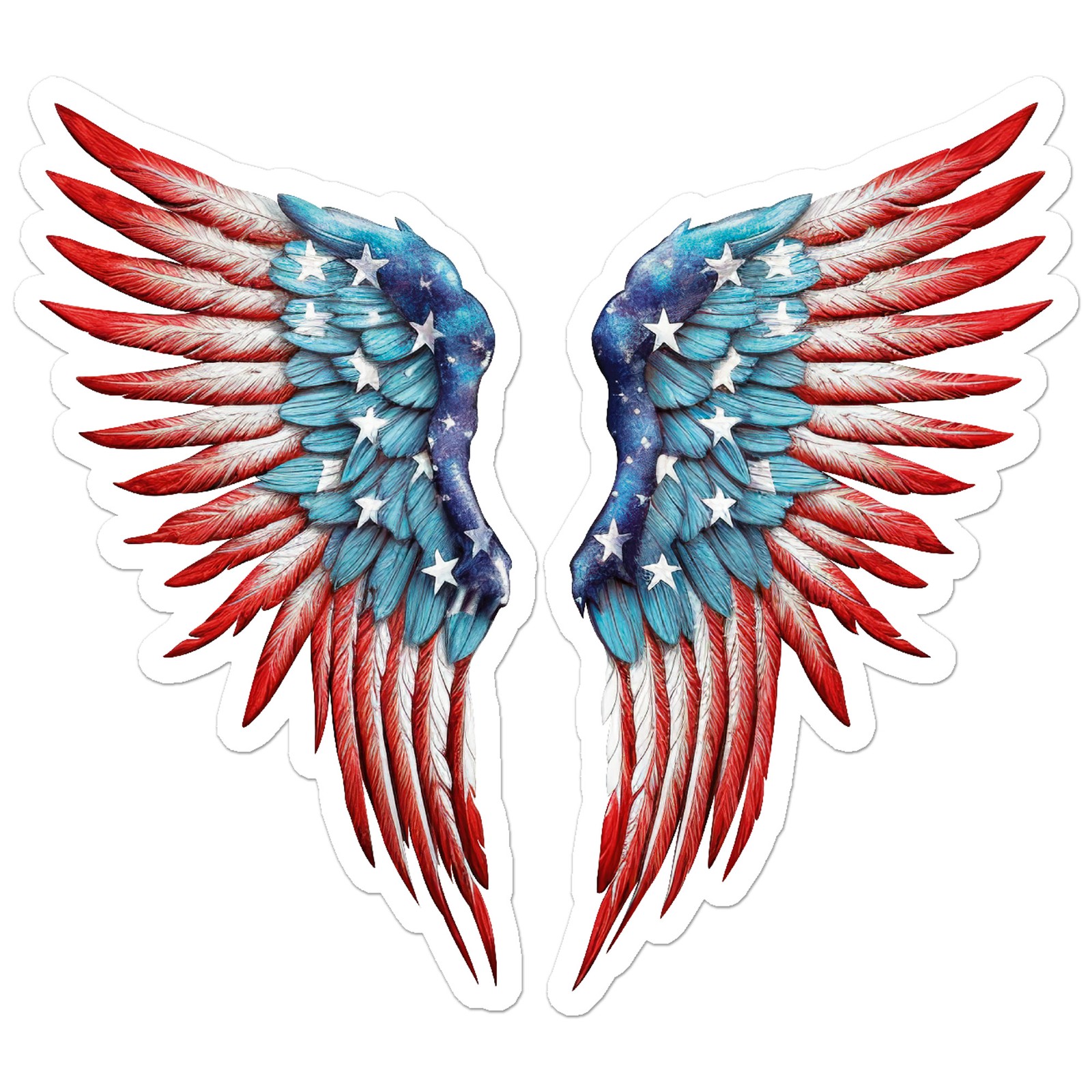 American Flag Angel Wings – Vinyl Decal Sticker – Car Window Laptop – ebn9442