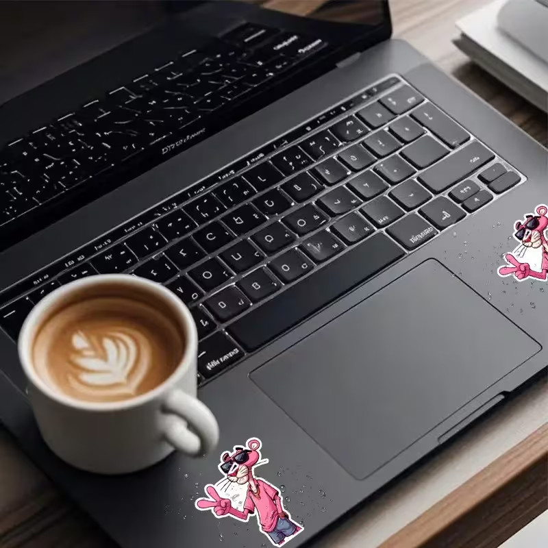 4pcs Pink Panther All Ok Sticker Waterproof Vinyl Decals Durable & Easy-to-App