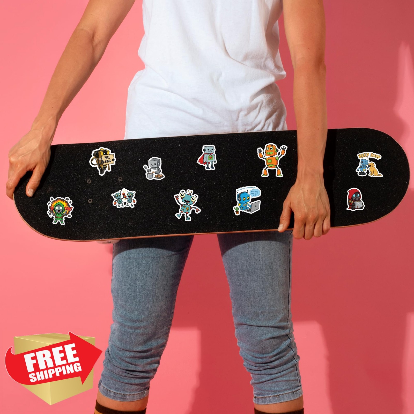 VICATA Robot Stickers 50 Pcs Waterproof
