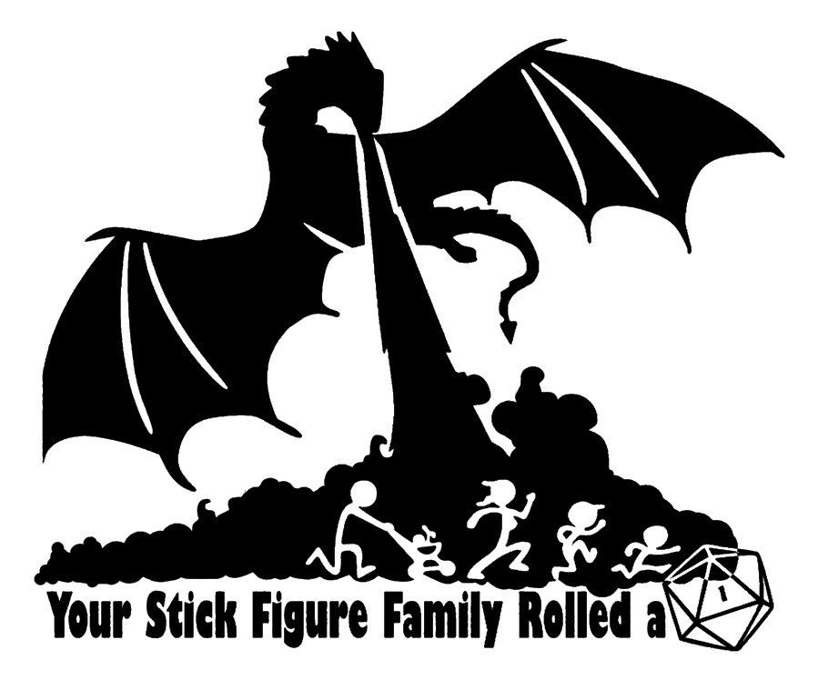 Vinyl Decal Car Truck Sticker Wall D&D Dungeons & Dragons – Stick Figure Family