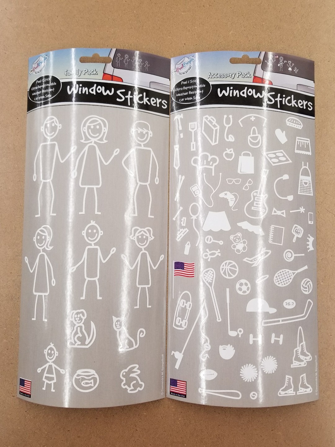 THE PEEL PEOPLE – AUTO WINDOW STICKER – FAMILY & ACCESSORY PACKS – 2 PACK