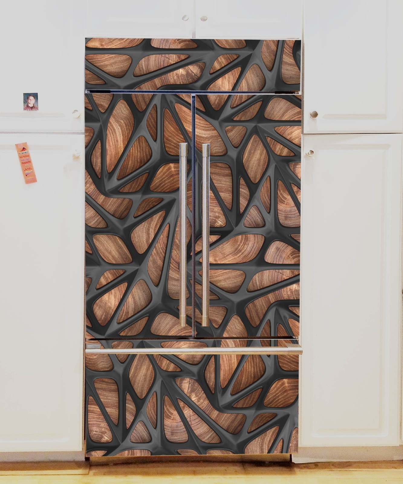 Full Door Refrigerator Wrap Self-Adhesive Vinyl