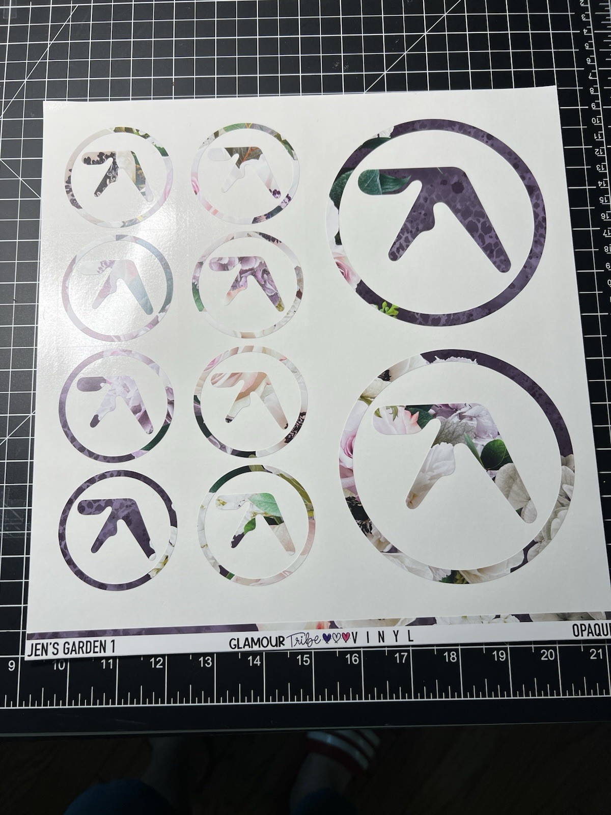AFX Vinyl Decal Sheet Jens Garden1 – 2x5in + 8×2.5in Aphex Twin Stickers