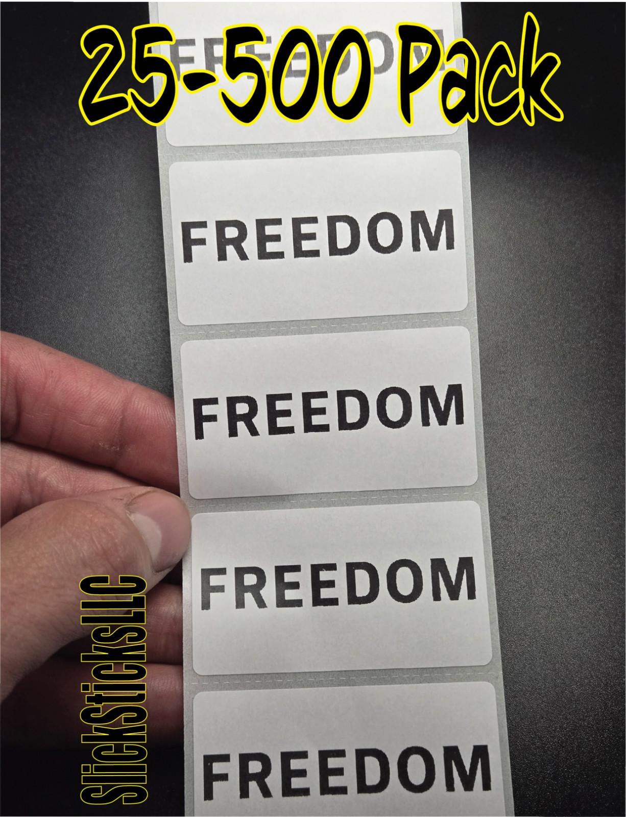 "FREEDOM" 25-500pc stickers bulk labels silence opinion turn charlie kirk we are