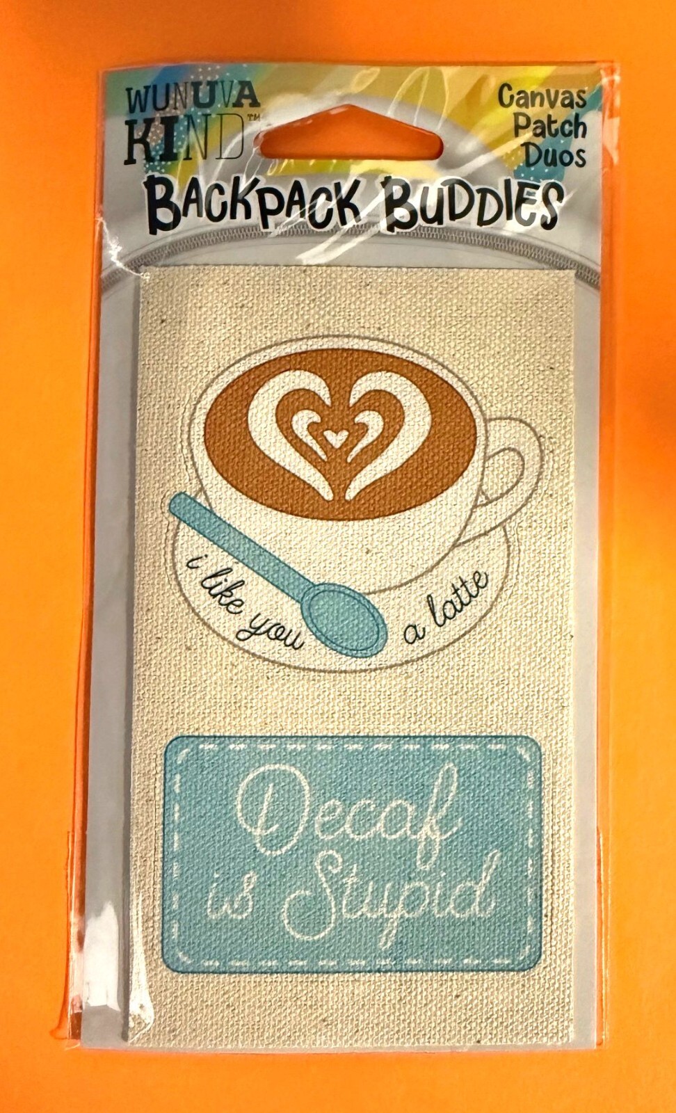 DECAF IS STUPID 2 PACK DIE CUT CANVAS 2.5" DECALS STICKERS FOR CLOTH FREE SHIP