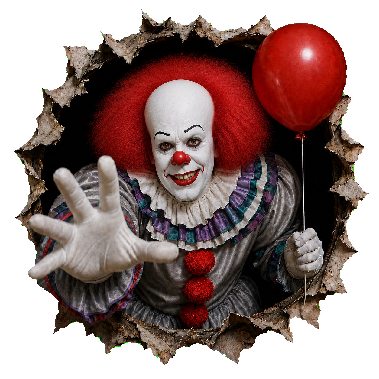 Pennywise 1990 IT Horror Peekaboo Clown Red Balloon Vinyl Sticker Decal