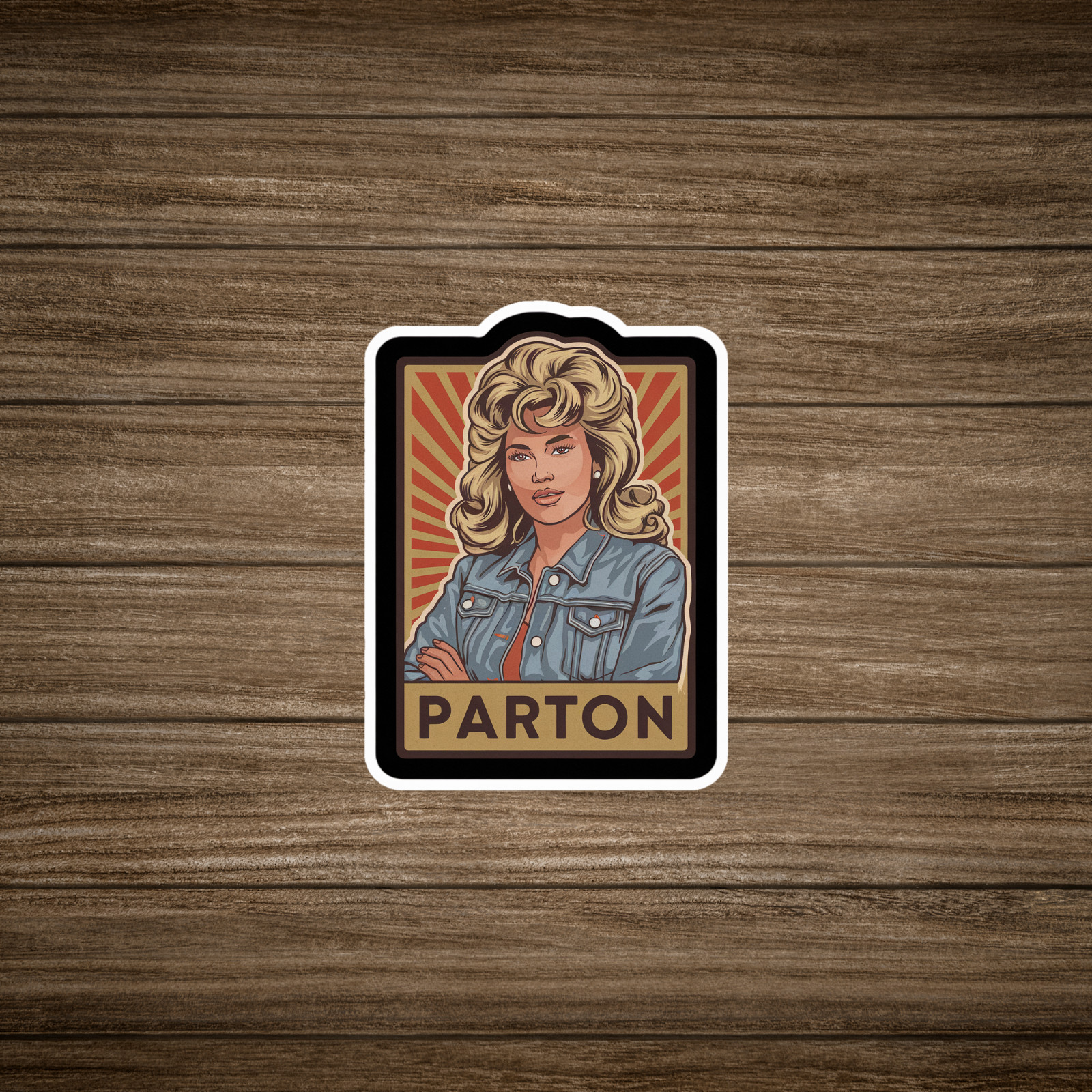 Parton Retro Portrait Sticker – Vintage Style Artwork Decal for Fans #1851