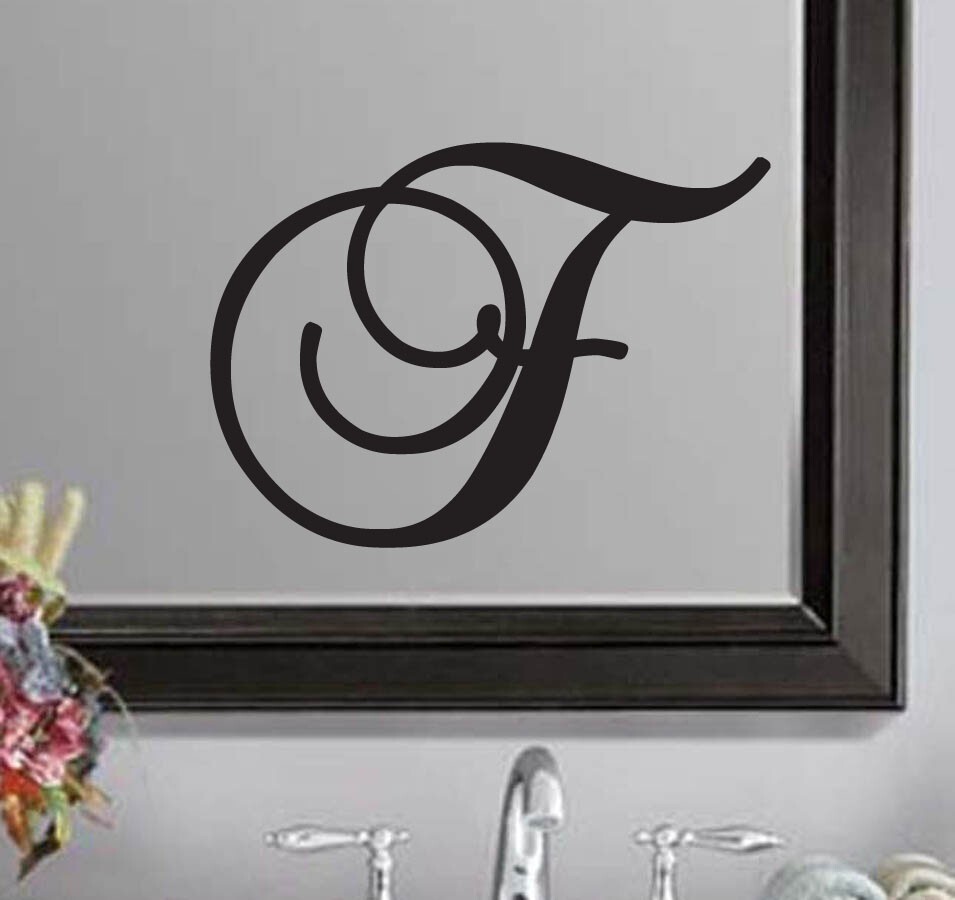 Script Cursive Wedding Letter Initial Vinyl Sticker Decal 3"-5" (i)