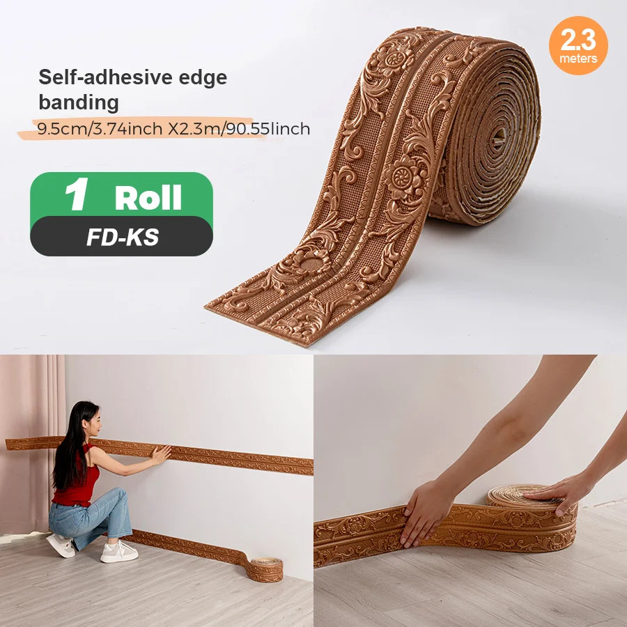 8mm Thickened Self-Adhesive Foam Corner Trim Ready Peel Stick Decal for Ceiling