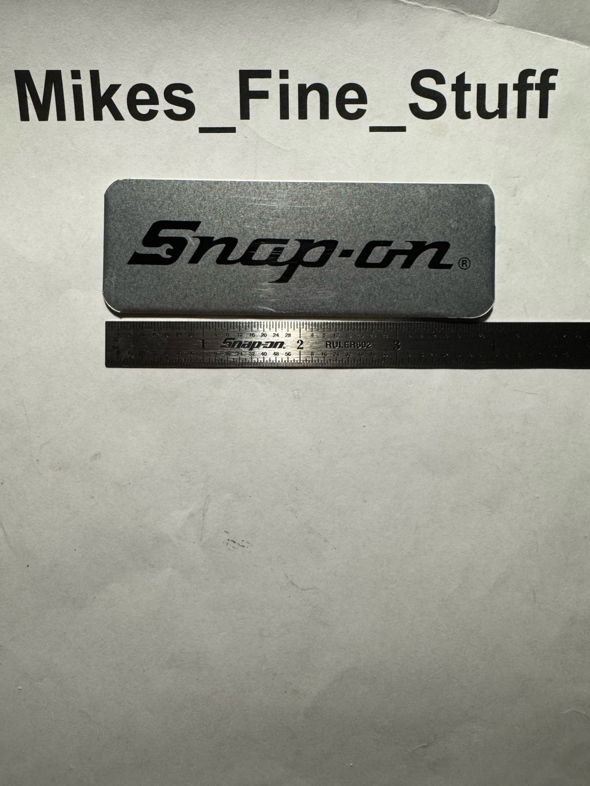 ONE (1) SNAP-ON Vise Toolbox Logo Badge Aluminum Emblem Sticker Decal IRREGULAR