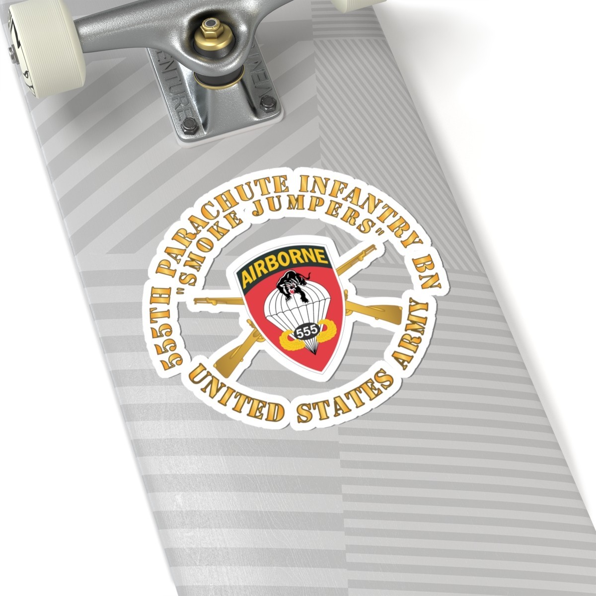 Kiss-Cut Stickers – Army -555th Parachute Inf Bn -SSI -Black Red Buffalo Soldier