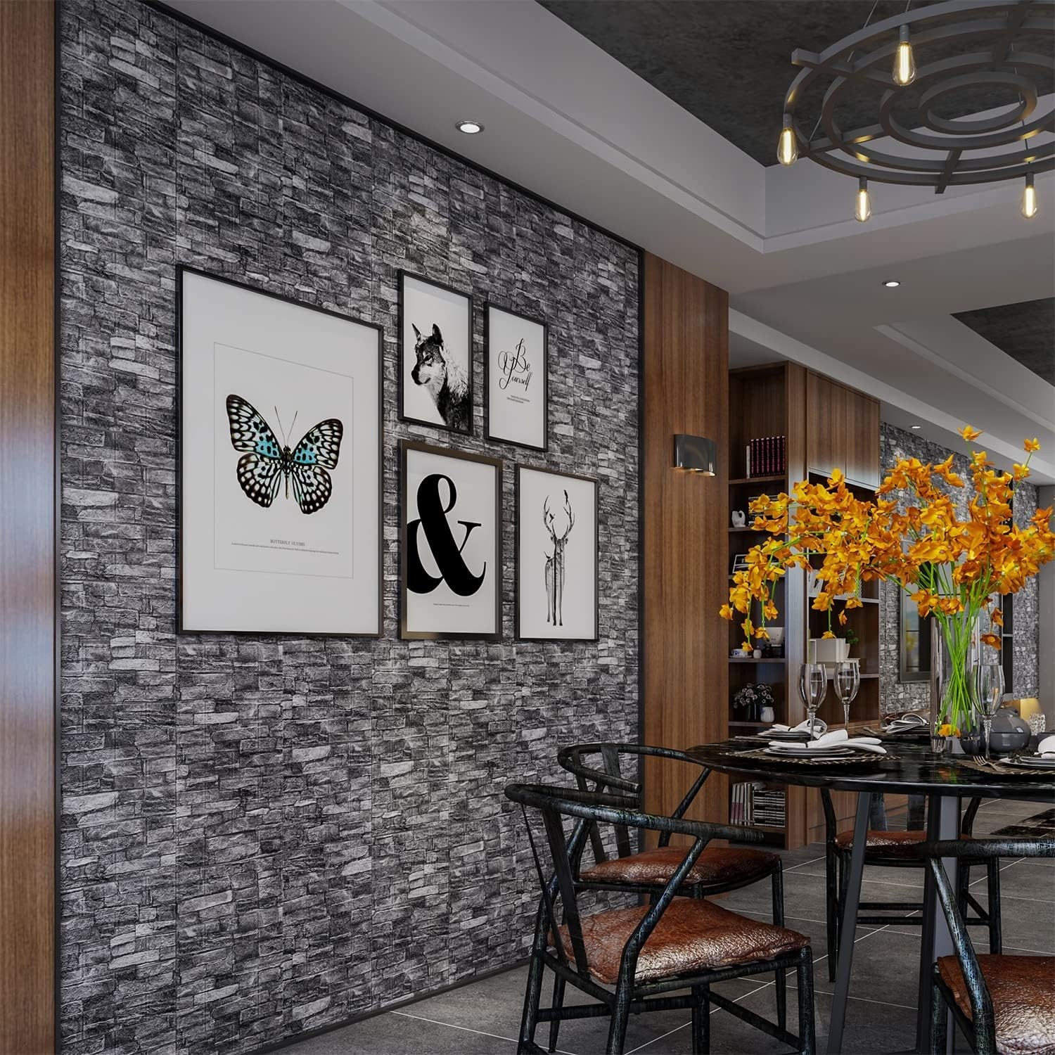 Versatile 20PCS Black 3D Wall Panels – Easy Stick & Stylish Decor Solution