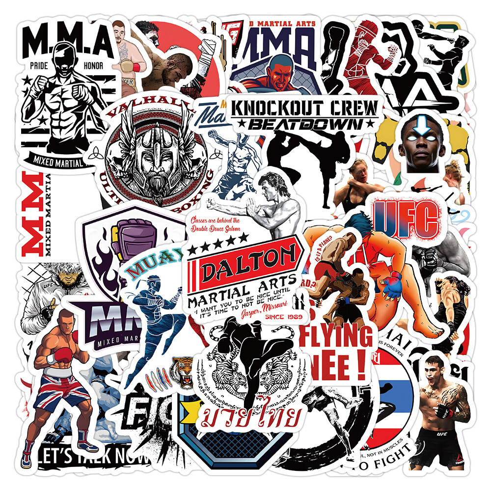 100Pcs Mixed martial arts Cartoon Sticker for Adults Teens Girls Water Bottles