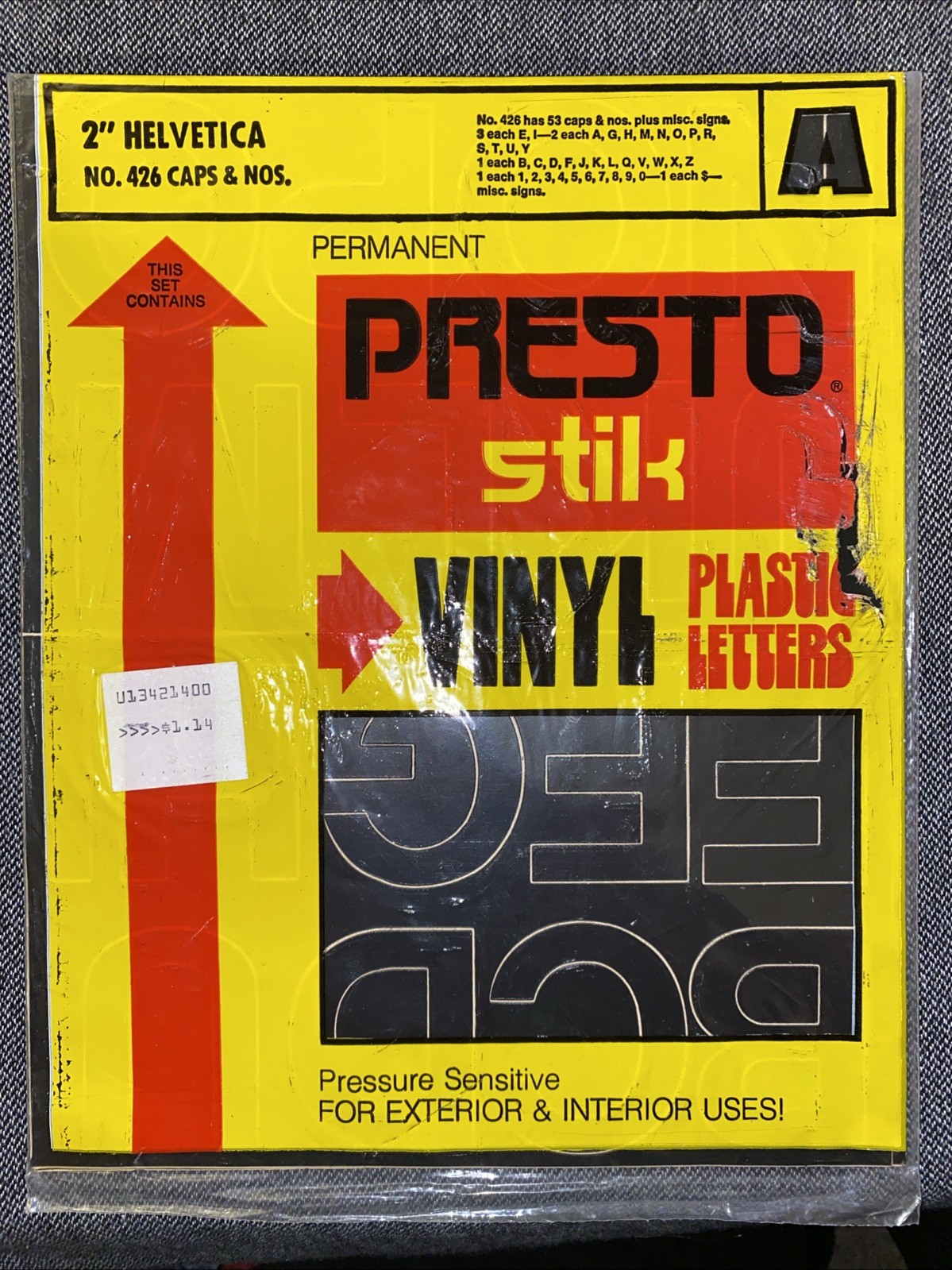 Vintage Presto Stik 2” Vinyl Plastic Letters – Helvetica Lot Of 3