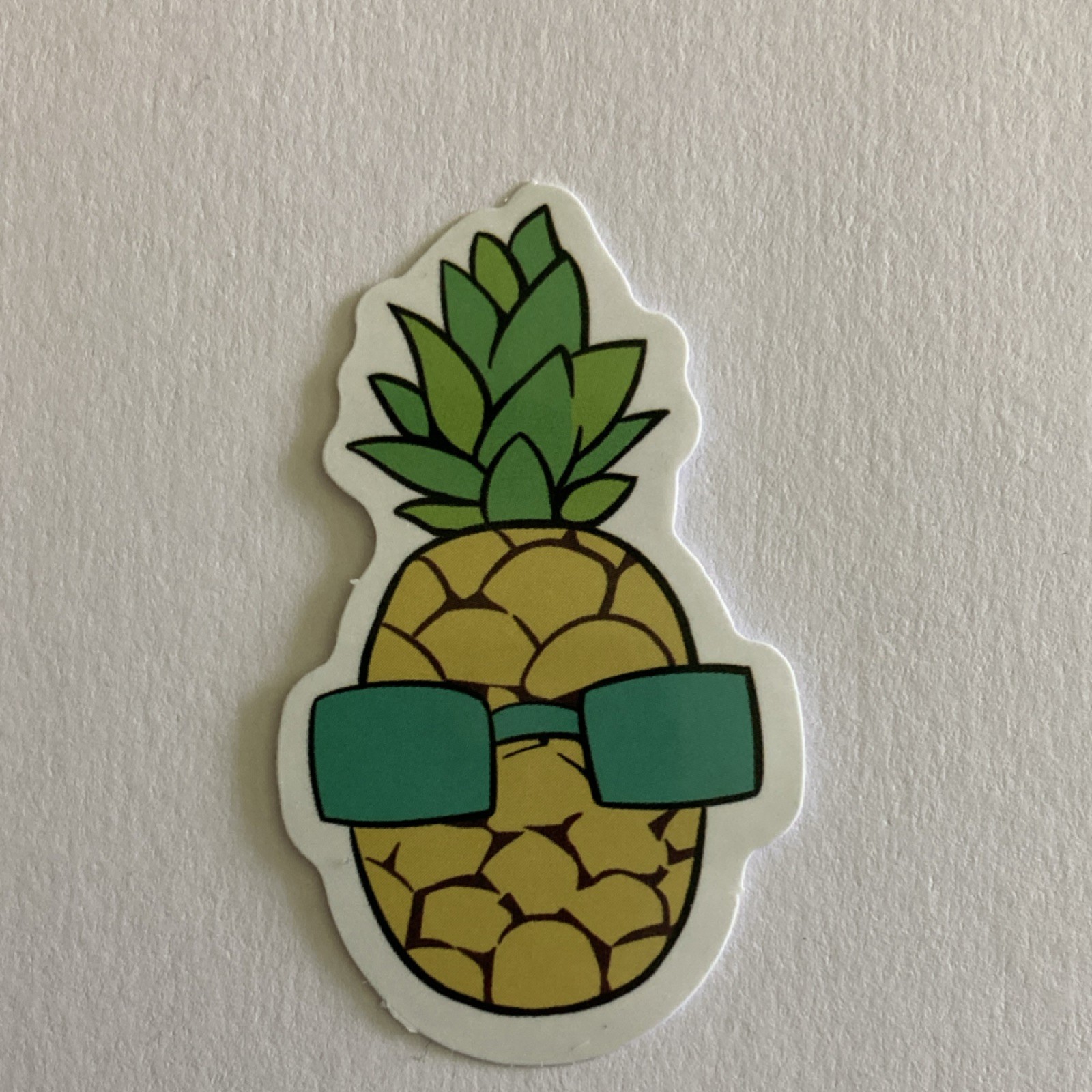 4 Multicolor Vinyl Stickers Set, Decorative Pineapple Fruit, Self-Adhesive