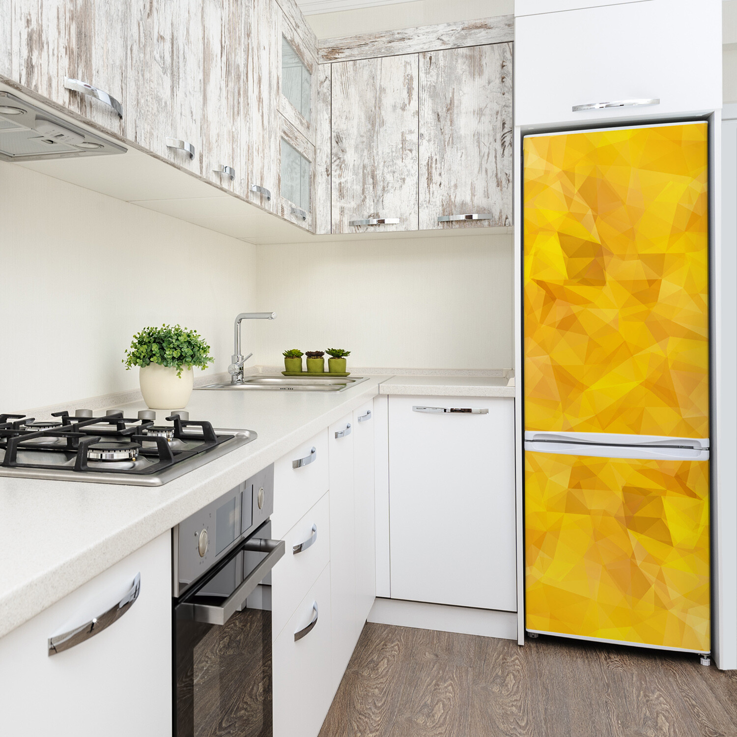 3D Wall Fridge Sticker Magnet Decor Refrigerator Abstraction triangles
