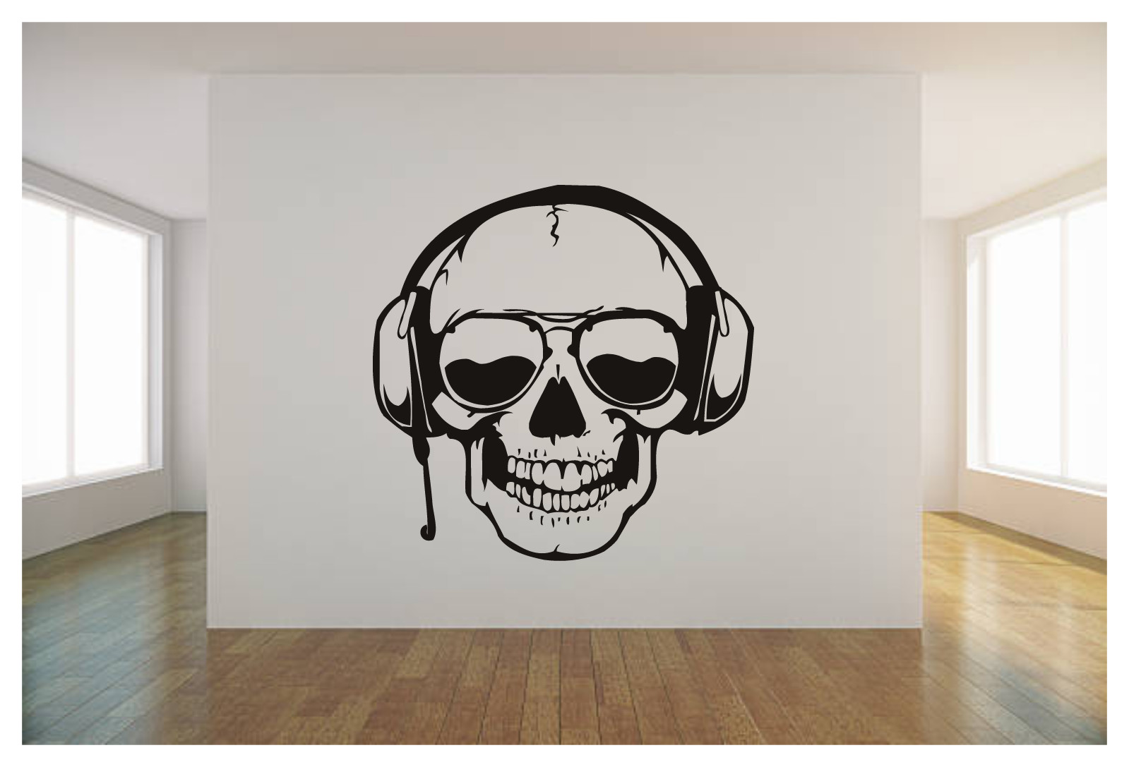SKULL HEADPHONES SUNGLASSES Logo Wall Decal Mural Art Sticker 22"X22" Wall Art