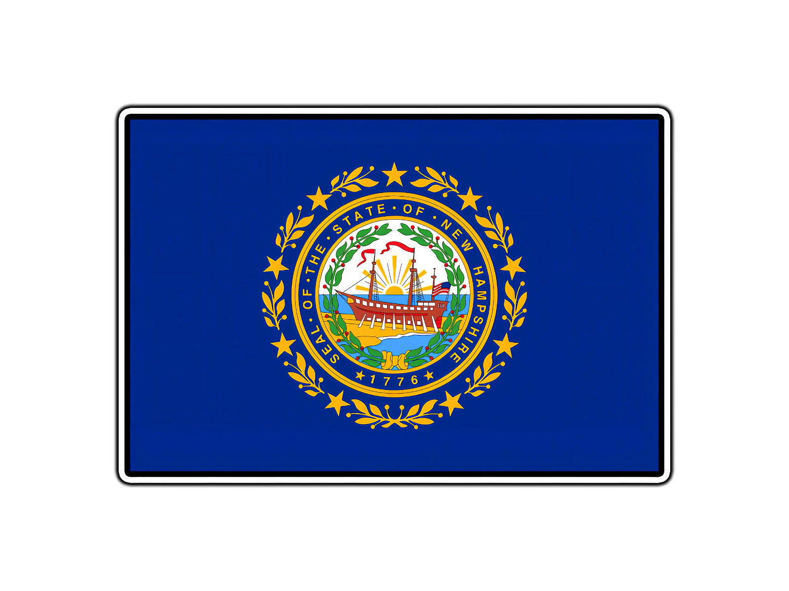 New Hampshire State Flag World Country Sticker Waterproof Vinyl Decal Car Laptop