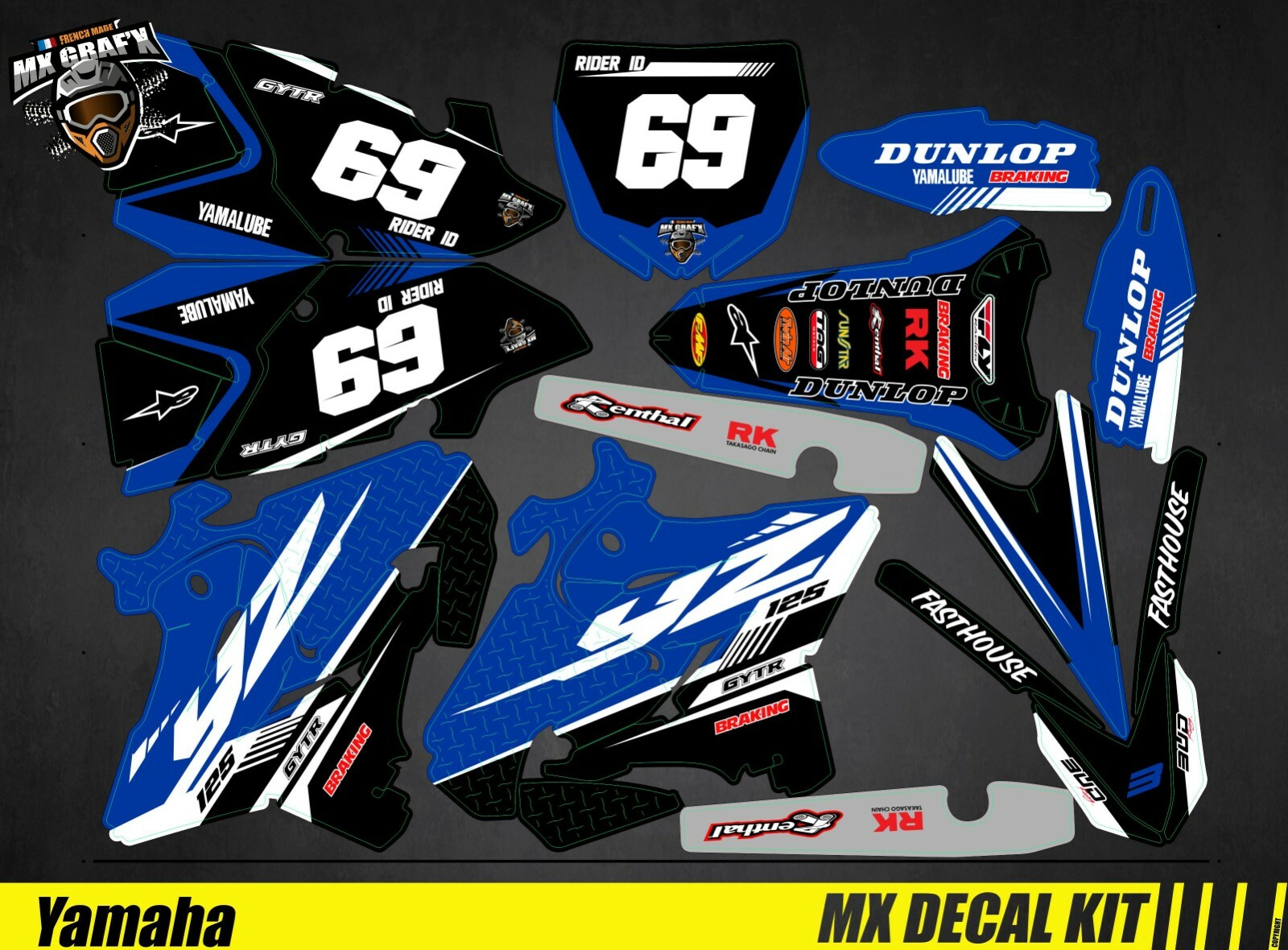 MX Decal Kit For Yamaha YZ 125-250 – Blue Crew