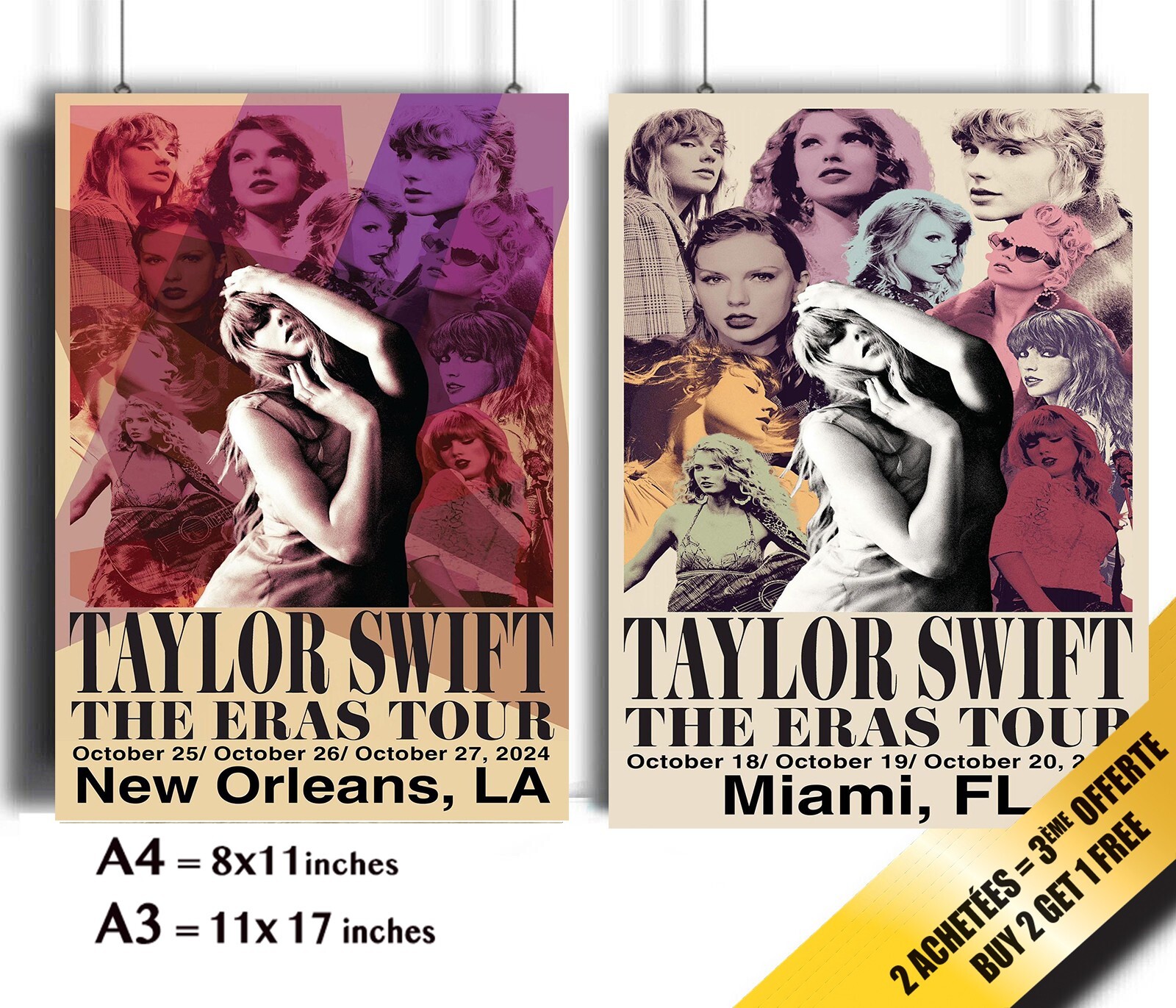 Taylor Swift Eras Tour Poster Toronto Indianapolis New Orleans L.A. Miami 💫🎤💫