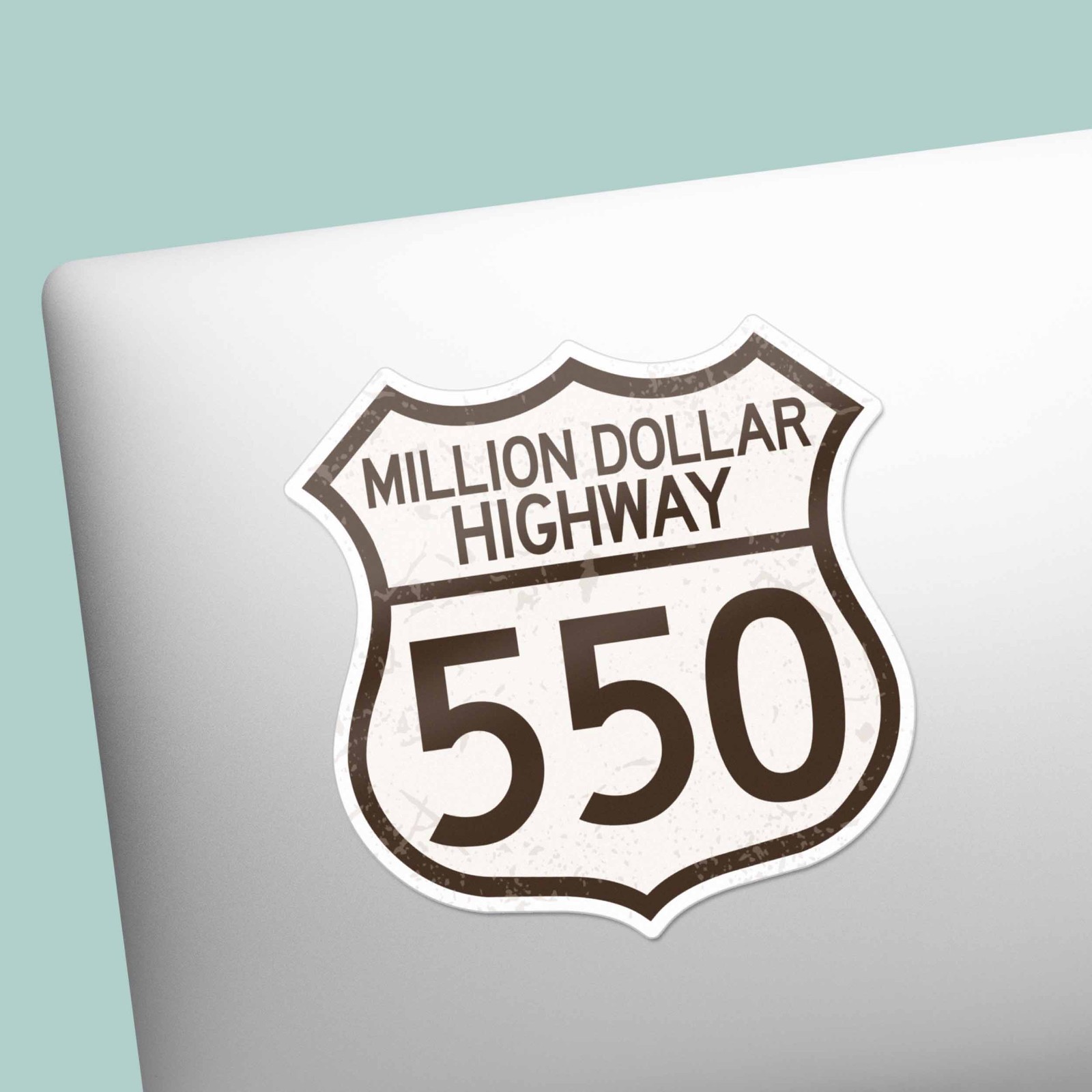 Colorado Million Dollar Highway 550 Sign Sticker – Rocky Mtn Decal for Laptop