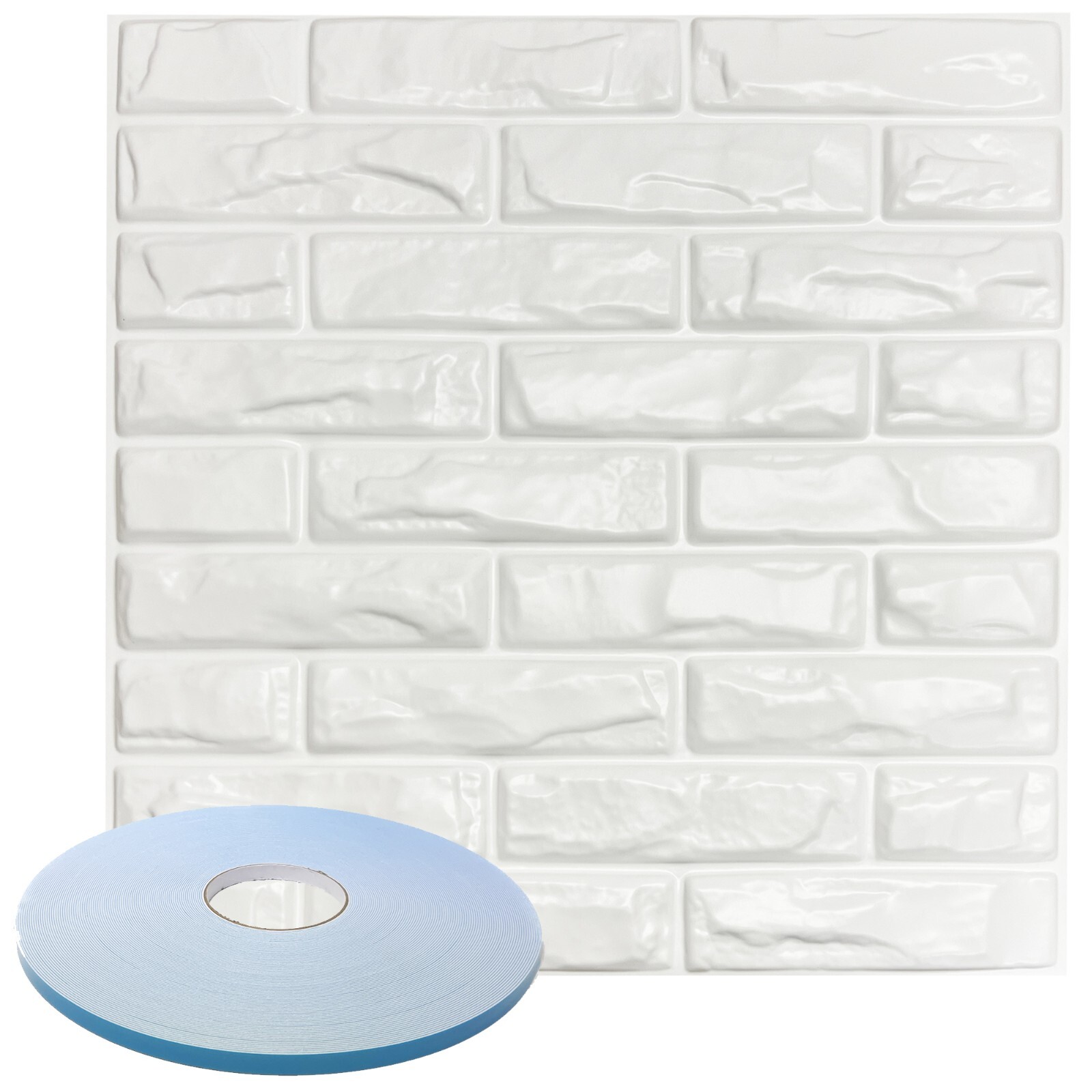 Star Textured Premium PVC 3d Wall Tile Panel 19.7" x 19.7" Pack of 12 White