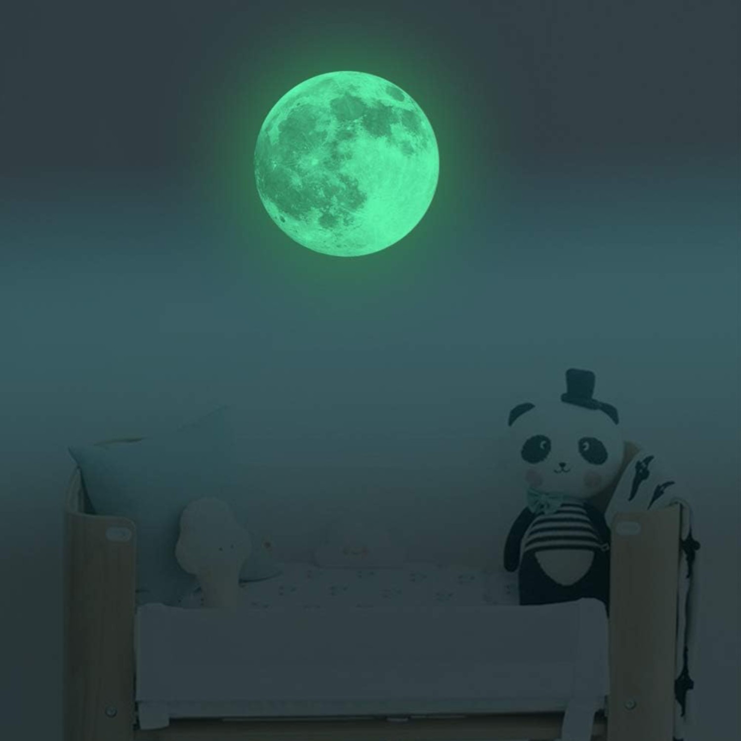 Glow in The Dark Moon 30cm Glowing Luminous Wall or Ceiling Art Stickers Remo…