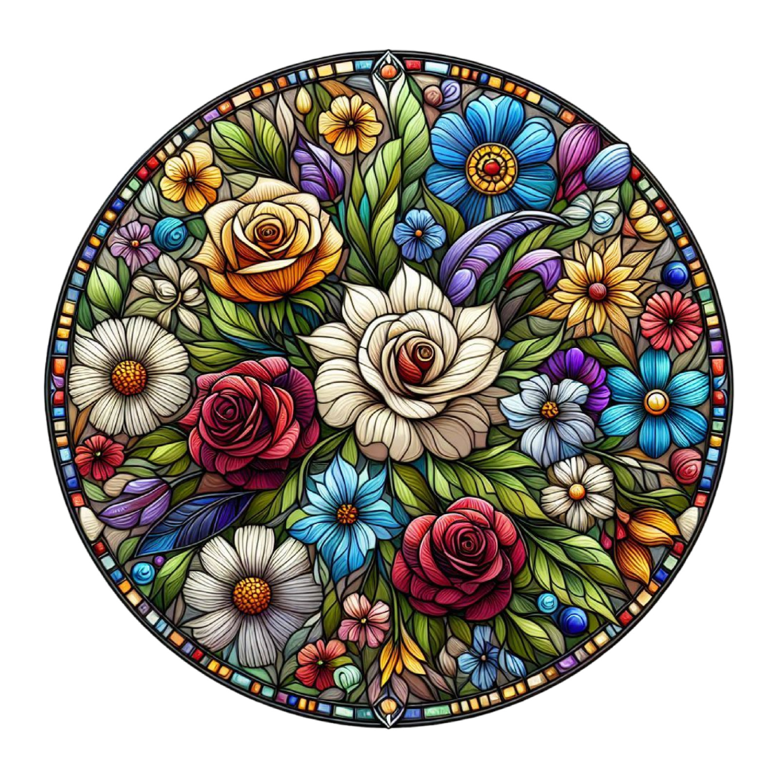 Wall sticker flower stained glass wall sticker 18X18 cm large
