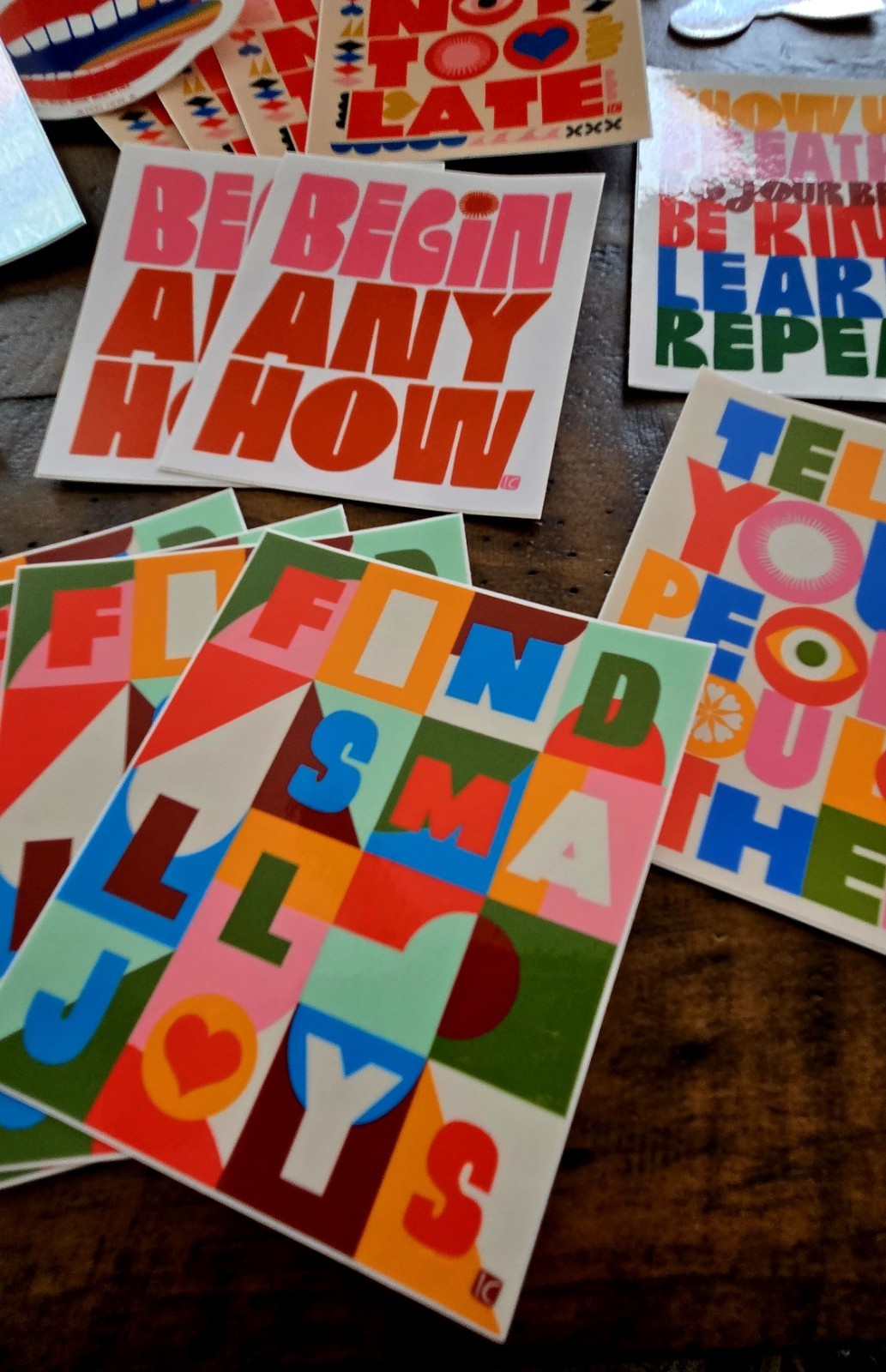 Lisa Congdon 22 Assorted Stickers Motivational Colorful New