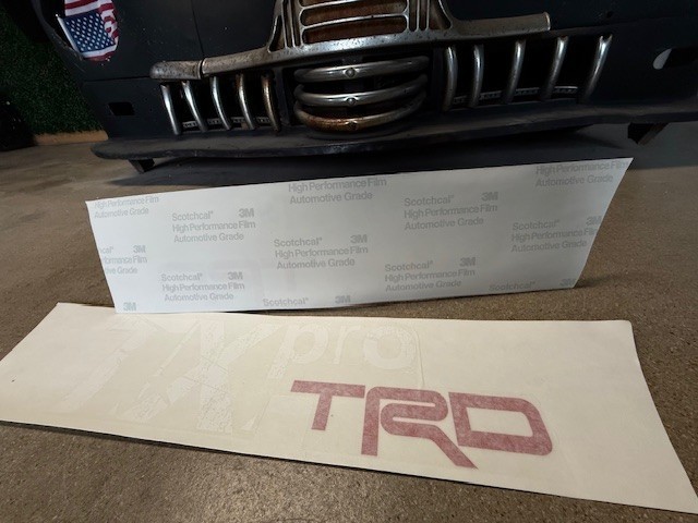 (1) Toyota Body Graphics, TX-Pro White Lettering, Red TRD Pt929-35100 genuine oe