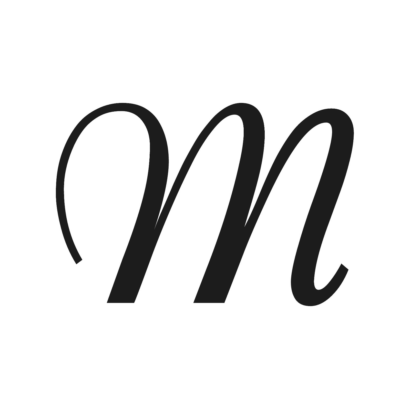 Script Letter M Initial Font Vinyl Sticker Decal Monogram Elegant