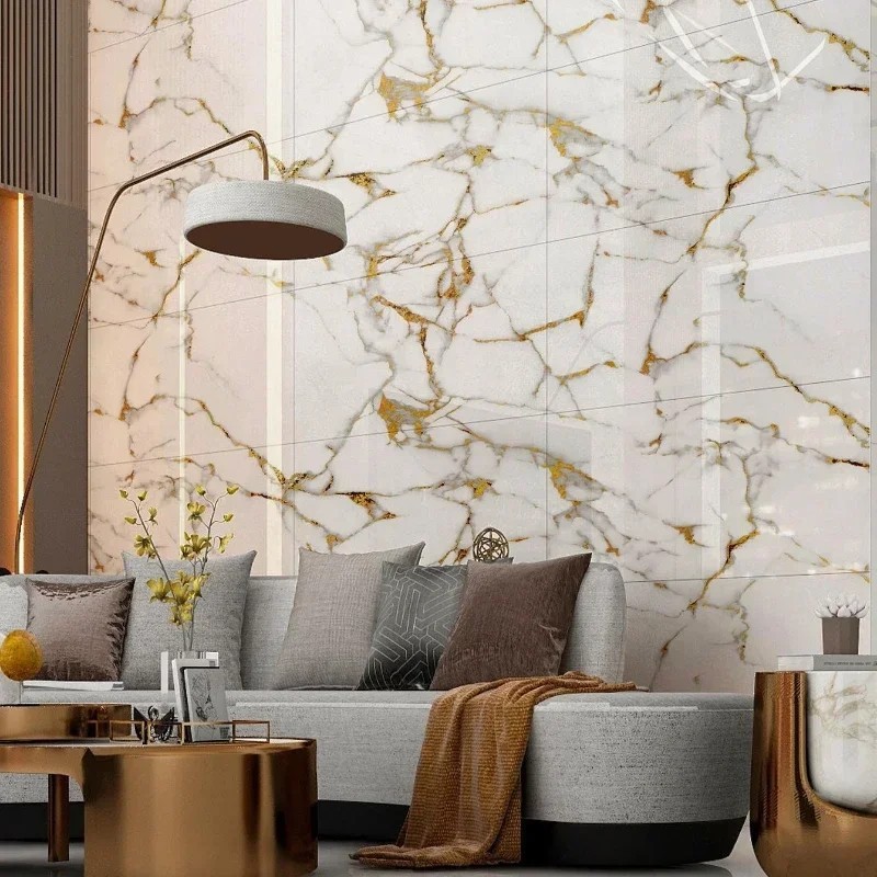 10PCS 3D Marble Wall Stickers Self Adhesive Waterproof Tile Wallpaper DIY