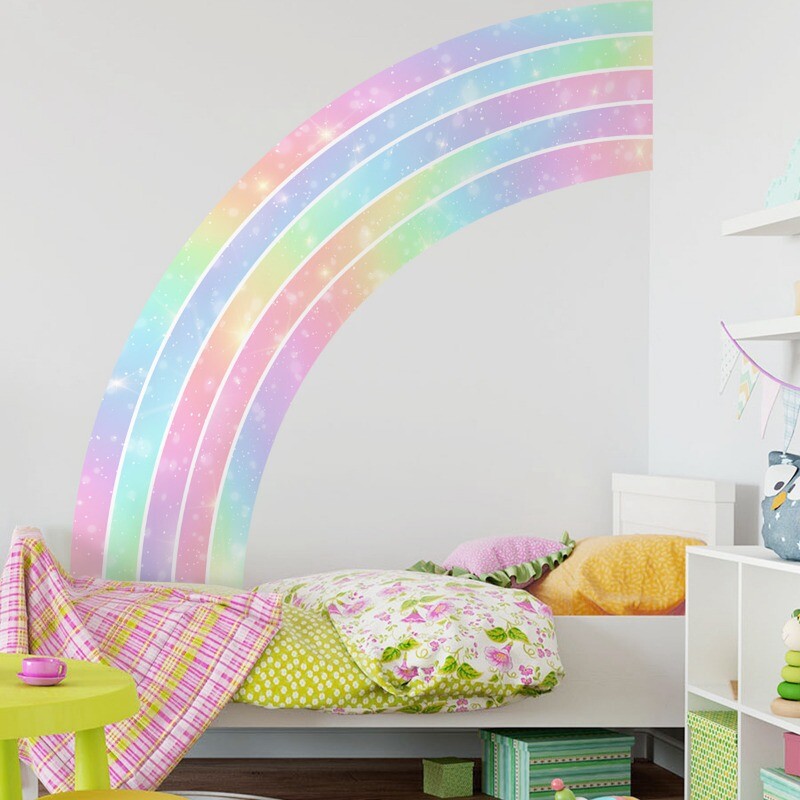 Self-adhesive Large Wall Stickers Decals Clings Rainbow Living Room Home Decor