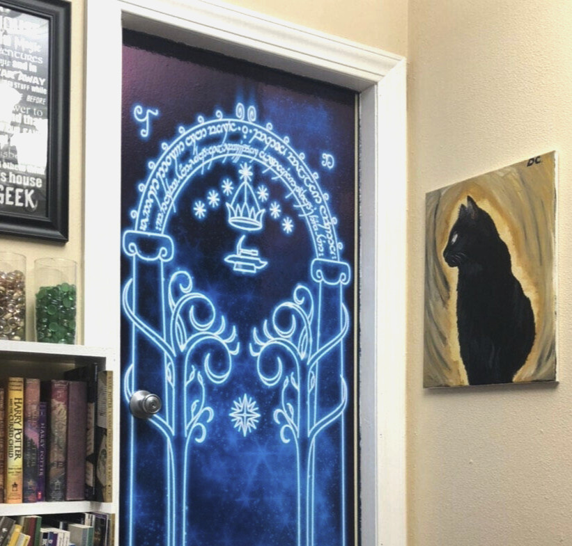 Durin Door Mural, Magic Gate Wrap Sticker, Fantasy Cover, 1 Piece, Laminated