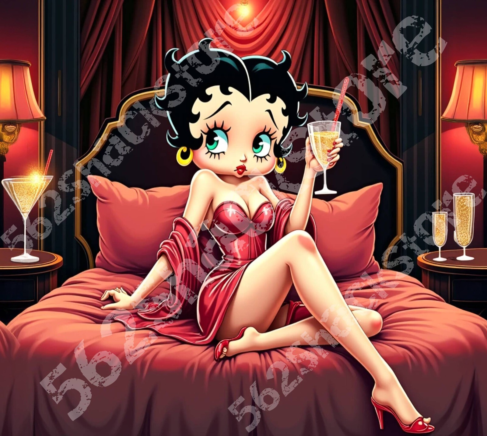 #1 – Betty Boop Skinny 20oz Tumbler, Sublimation, Heat Transfer, Seamless Design