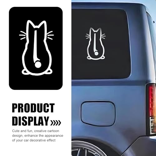 Cute Cat Car Rear Windshield Wiper Decal, Waterproof Vinyl Cute Cat Tail