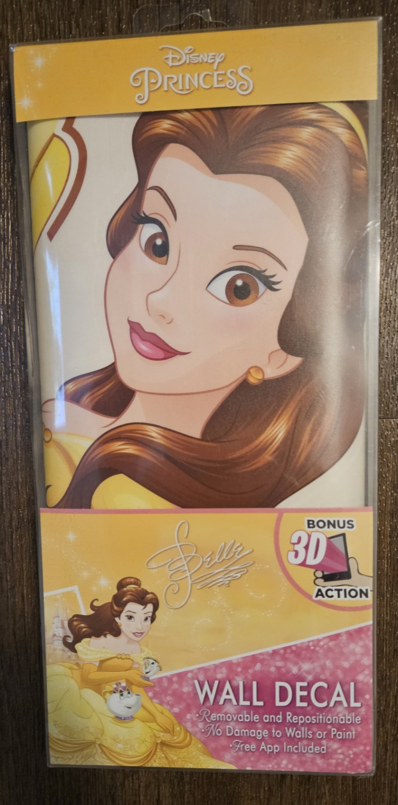 Disney Princess Belle Removable 3D Wall Decal Assembled Size 18"x30"