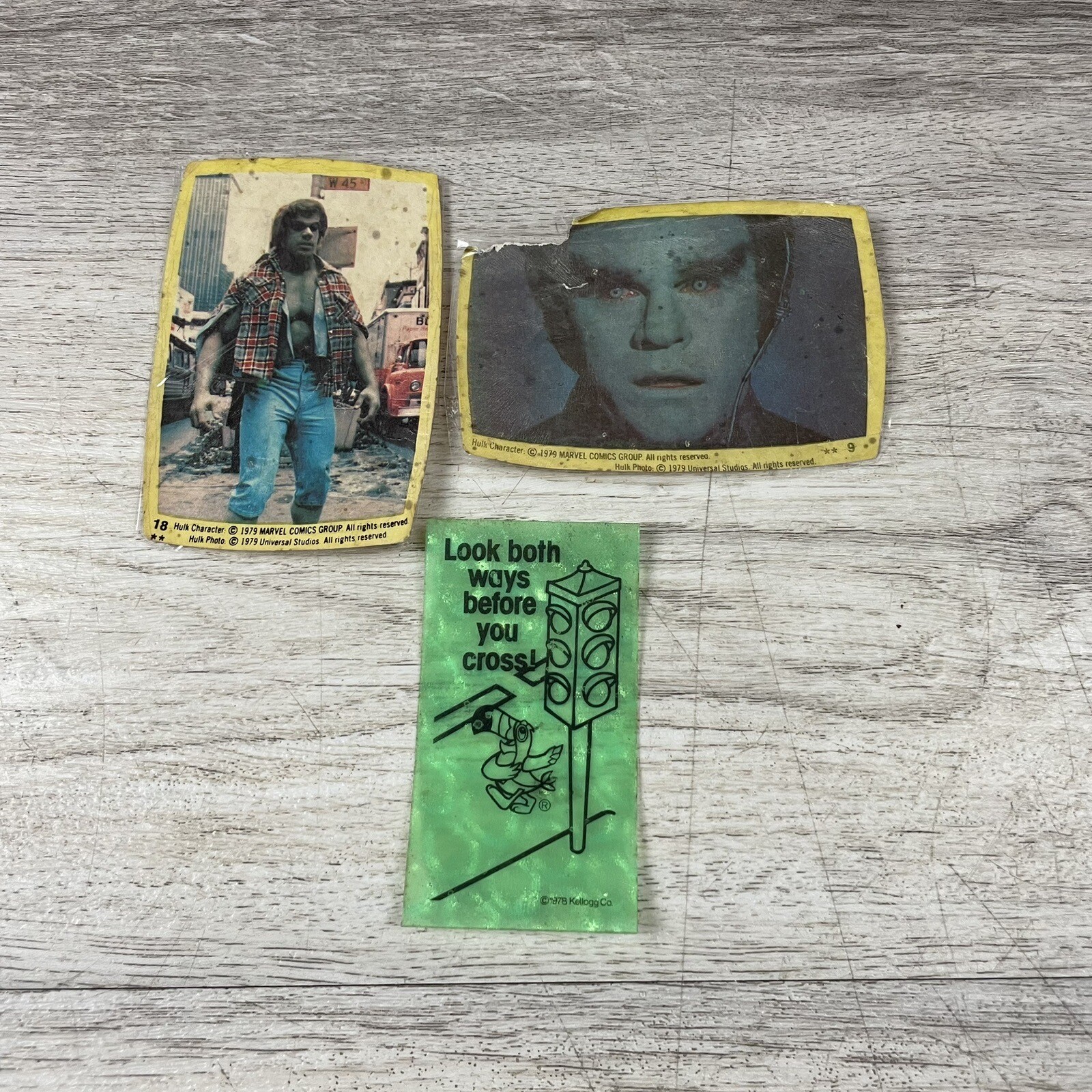 1970s Sticker Lot 3 – MARVEL COMICS 1979 INCREDIBLE HULK + Topps Hulk + Kelloggs