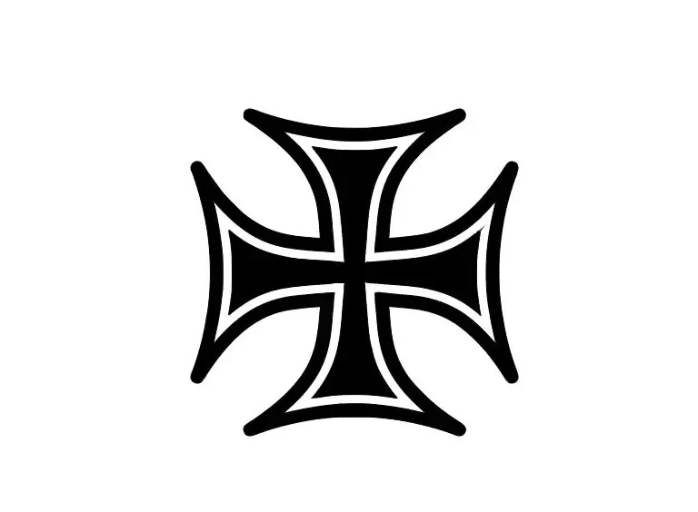 Iron Cross Vinyl Die Cut Decal Sticker – Motorcycle Biker Chopper Maltese