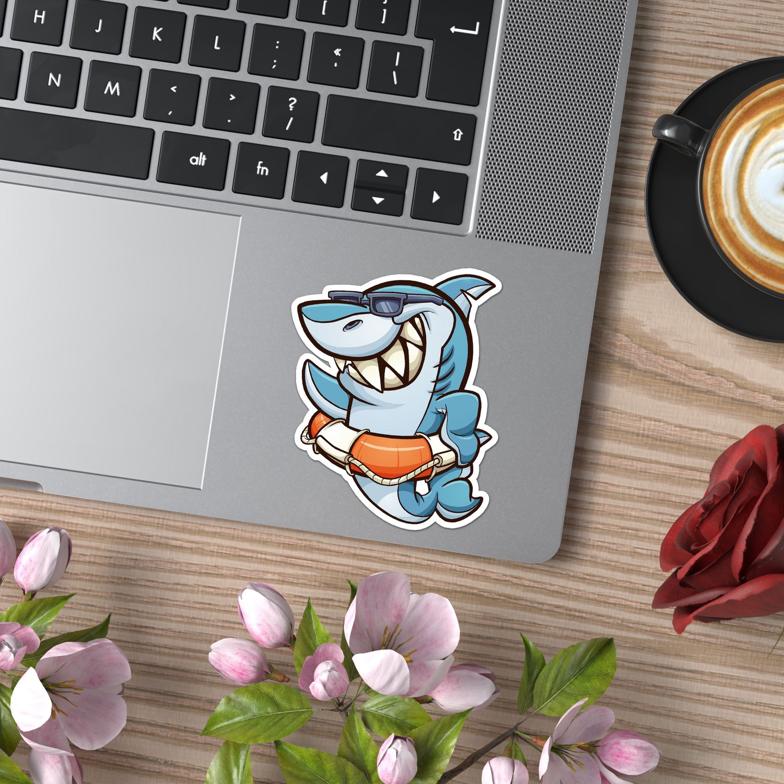 Cartoon Funny Shark – Vinyl Decal Sticker – Car Window Laptop – ebn7821