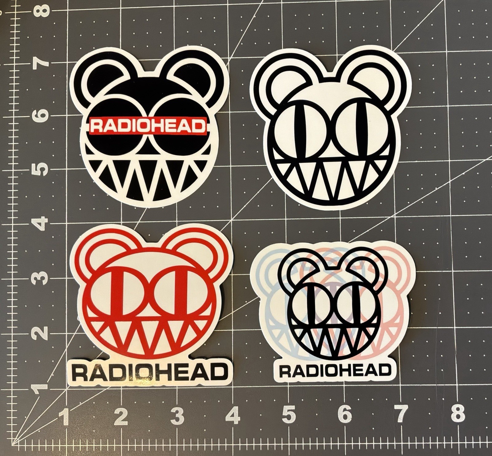 Radiohead Stickers Bear Logo 4 Stickers 3”