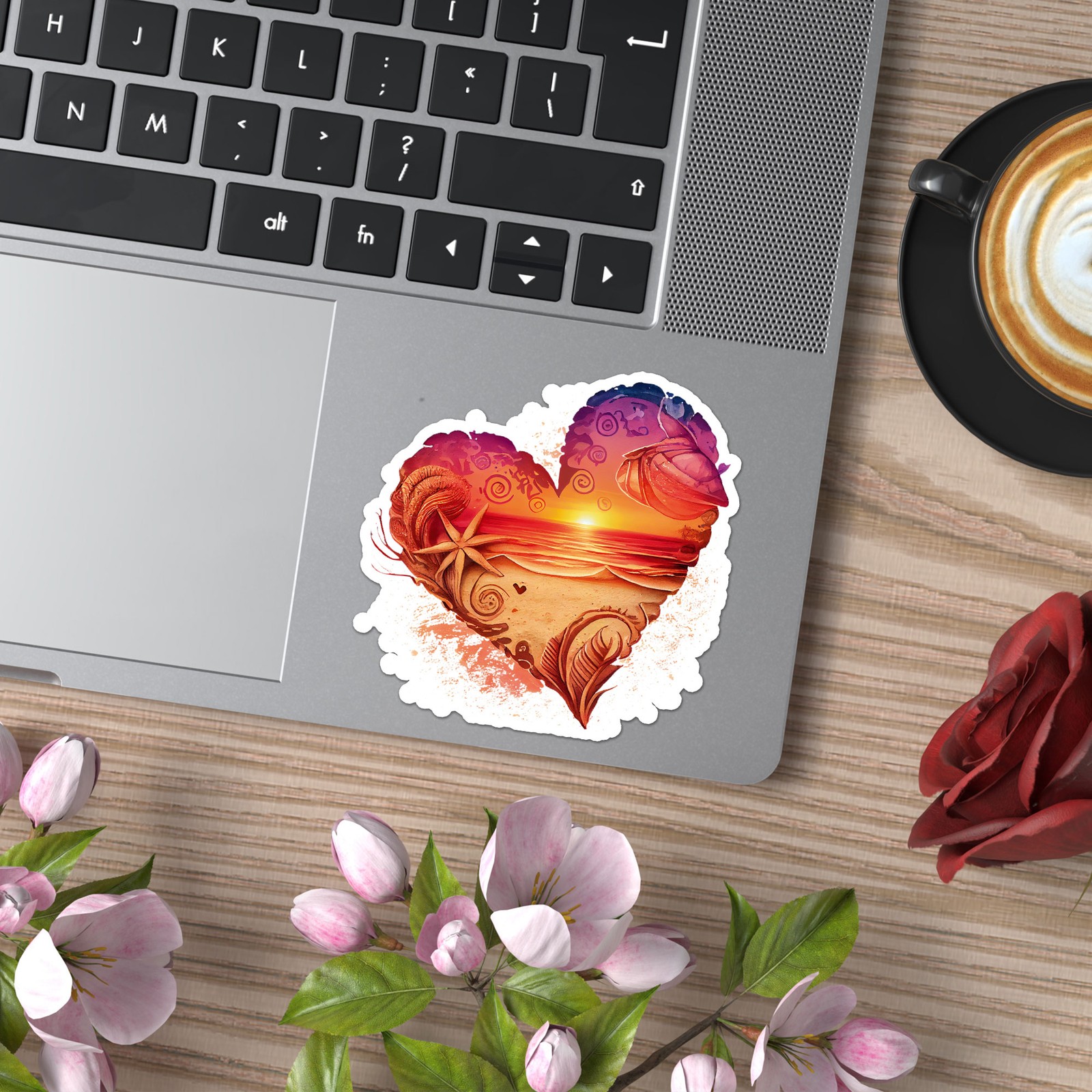 Love Beach Sunset – Vinyl Decal Sticker – Car Window Laptop – ebn8756